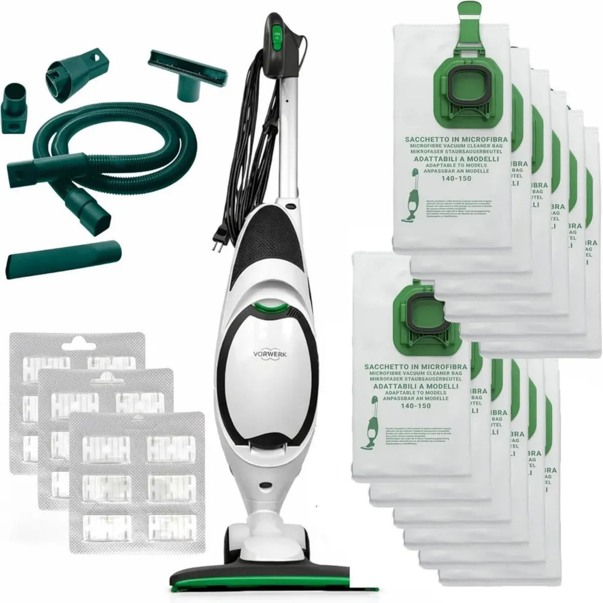 Aspirapolvere Vorwerk Folletto VK150 con Accessori Completi e Alta Efficienza