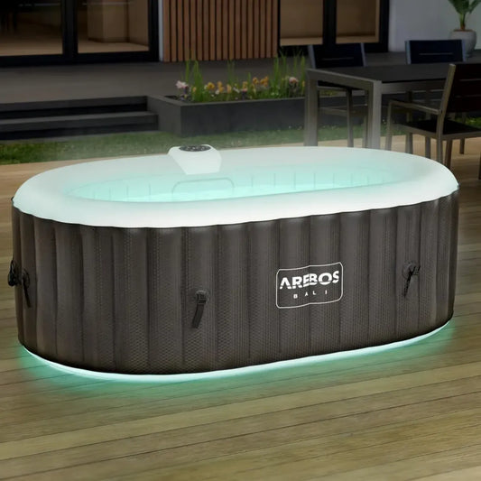 Vasca Idromassaggio Arebos LED Ovale 190x120 cm per 2 Persone