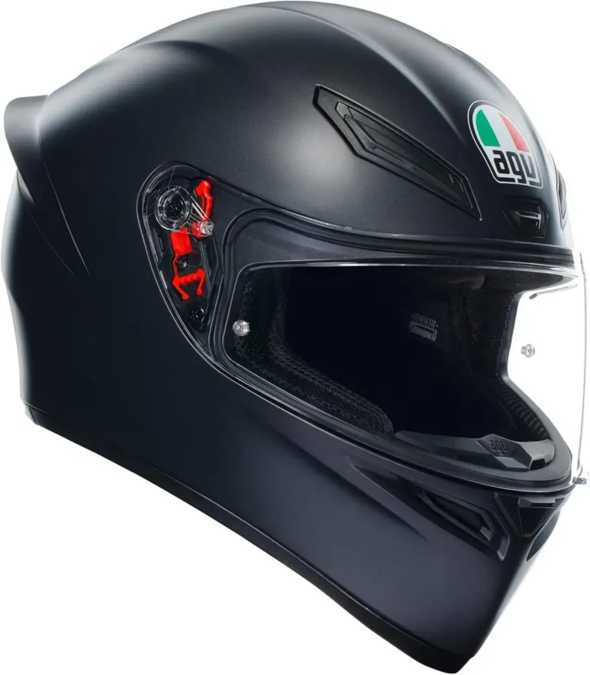 Casco Moto AGV K1 S Integrale Racing con Spoiler e Visiera Antigraffio, Nero Opaco