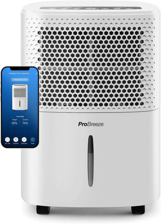 Deumidificatore Smart 12L con Wi-Fi e Risparmio Energetico