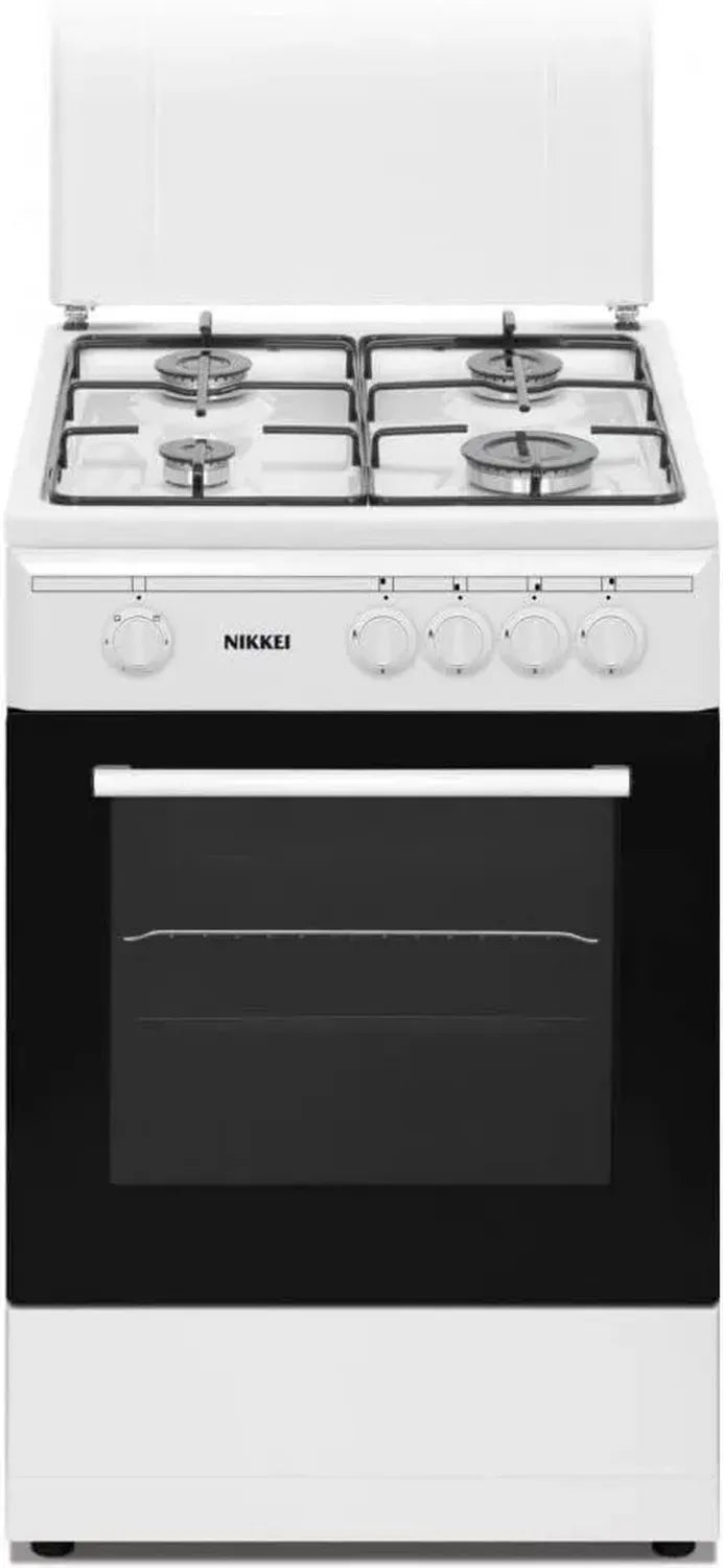 Cucina a Gas Nikkei SN554WG con Forno Integrato, 50x50 cm, Bianco