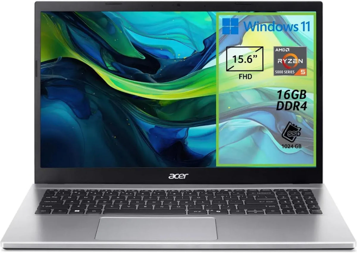 Acer Aspire Go 15 Notebook, AMD Ryzen 5, 16GB RAM, 1TB SSD, Display 15.6' FHD, Windows 11, Argento