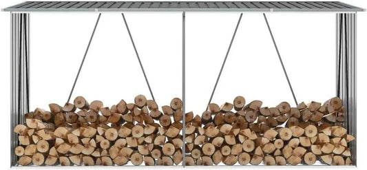 Capanno da Giardino in Acciaio Zincato 330x84x152cm Colore Grigio