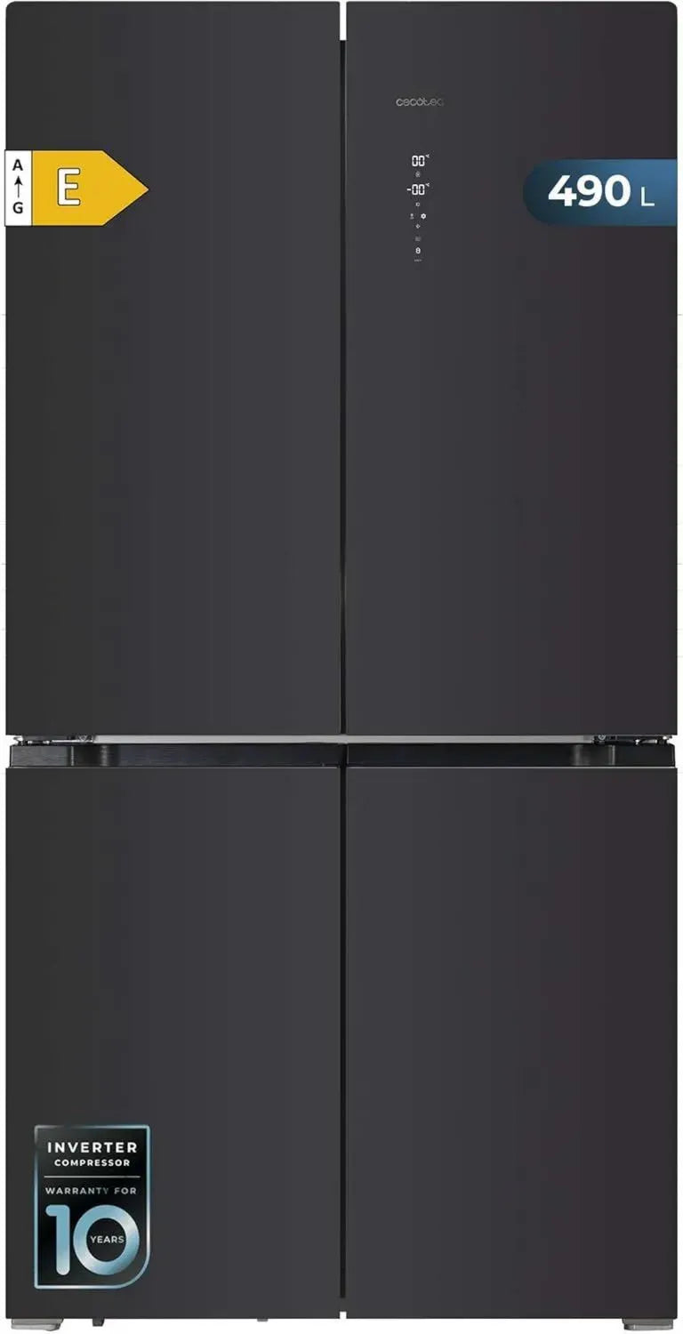 Frigorifero Americano 4 Porte Cecotec 490L, Vetro Temperato, Inverter e NoFrost