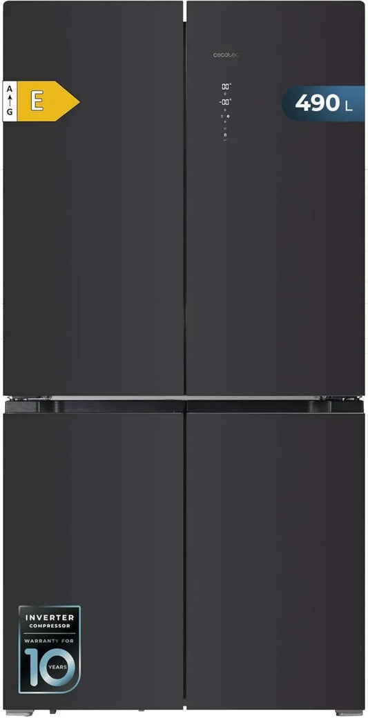 Frigorifero Americano 4 Porte Cecotec 490L, Vetro Temperato, Inverter e NoFrost