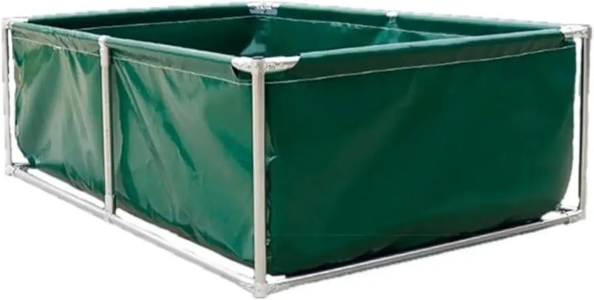 Piscina Fuori Terra Resistente e Impermeabile in Tela, Vasca per Pesci per Esterni con Protezione Solare, Supporto Rinforzato, Dimensioni 200x150x70 cm (Verde)