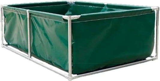 Piscina Fuori Terra Resistente e Impermeabile in Tela, Vasca per Pesci per Esterni con Protezione Solare, Supporto Rinforzato, Dimensioni 200x150x70 cm (Verde)