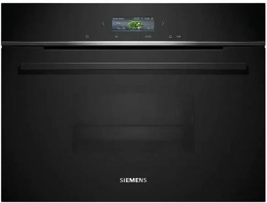 Siemens iQ700 Forno a Vapore da Incasso 60 x 45 cm, Nero, Serbatoio 1.3L, Display a Colori, Funzione Rigenerazione