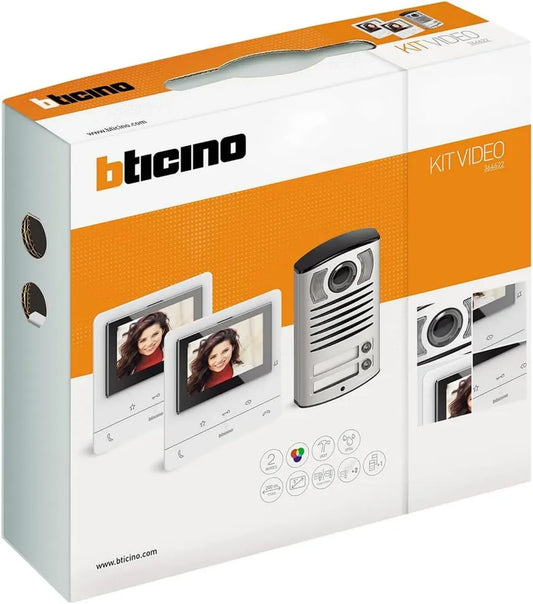 Bticino Kit Videocitofono Classe 100 V16B per Due Famiglie, Serie 2000
