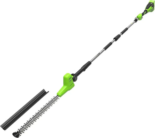 Greenworks 40V Tagliasiepi Telescopico Senza Fili, Lame Doppia Azione 51cm, Taglio Rami Spessi, Testa Rotante, 3200SPM, Senza Batteria e Caricatore