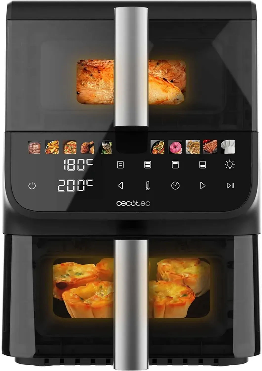 Friggitrice ad Aria Cecotec 10L DuoLevel con Finestra e Sincronizzazione
