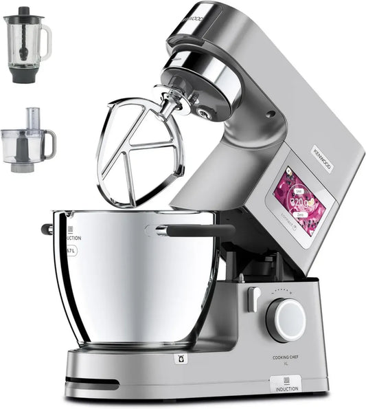 Kenwood Cooking Chef XL, Robot da Cucina Multifunzione con Display LCD e Bilancia, 6,7L, Argento