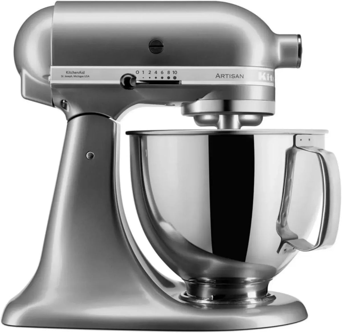 Kitchenaid Robot da Cucina Artisan con Testa Inclinabile 4.8 L, 7 Accessori, Argento