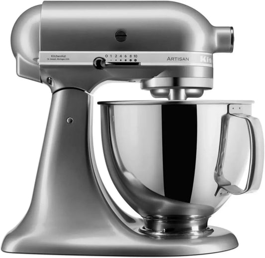Kitchenaid Robot da Cucina Artisan con Testa Inclinabile 4.8 L, 7 Accessori, Argento