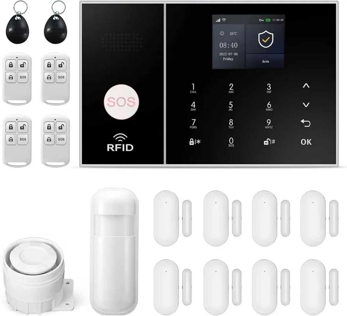 Sistema Antifurto Wireless GSM con Sirena 120dB e Telecomando