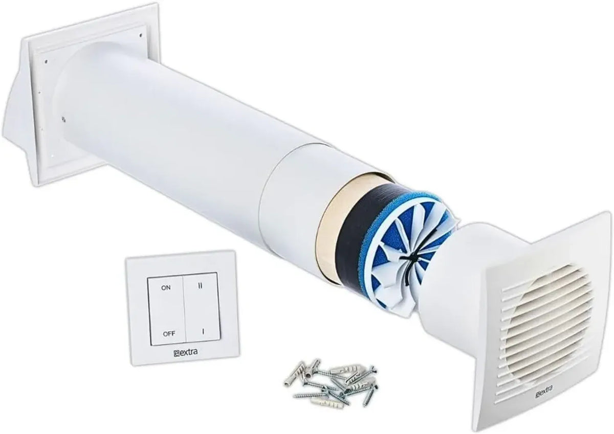 Sistema VMC Doppio Flusso con Recupero di Calore da 100mm e Interruttore