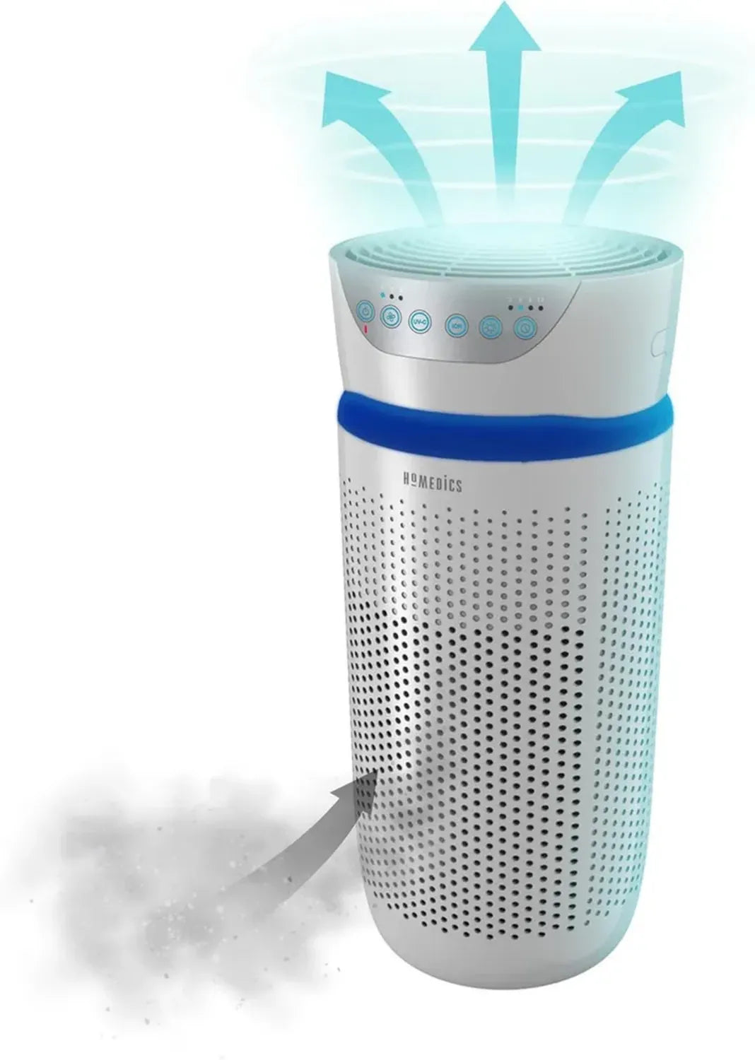 Purificatore d'Aria HoMedics con Filtro HEPA e Luce UV-C, Rimuove Allergeni e Batteri, Flusso 204.1 m³/h