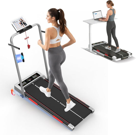 Tapis roulant da scrivania – inclinazione regolabile, pieghevole, con telecomando, con display, 12 km/h, 2.5HP, TODO