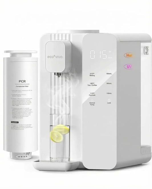 Ecoviva Sistema di Filtraggio a Osmosi Inversa con UV, Senza BPA, 7 Stadi per Interni