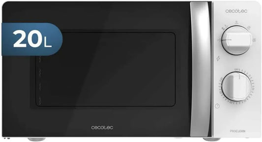 Cecotec Microonde ProClean 2010, 20L, 700W, Tecnologia 3DWave, Scongelamento, 6 Livelli Potenza, Timer 30 Minuti, Design Compatto