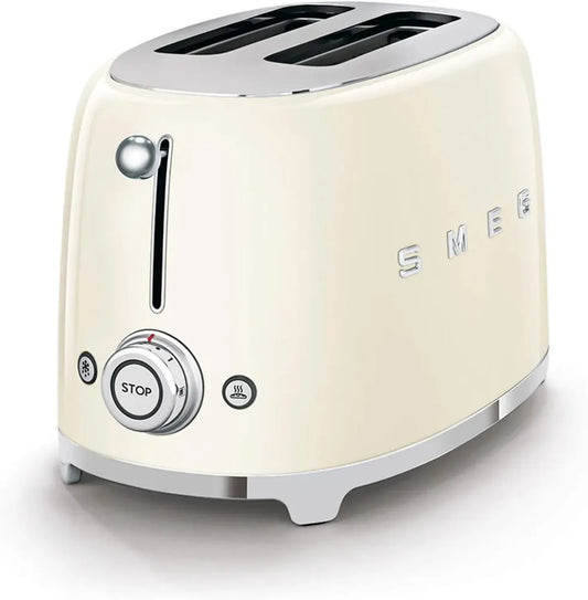 Smeg Tostapane Vintage 2 Fette, 6 Livelli Doratura, Funzioni Multiple, 950W, Crema