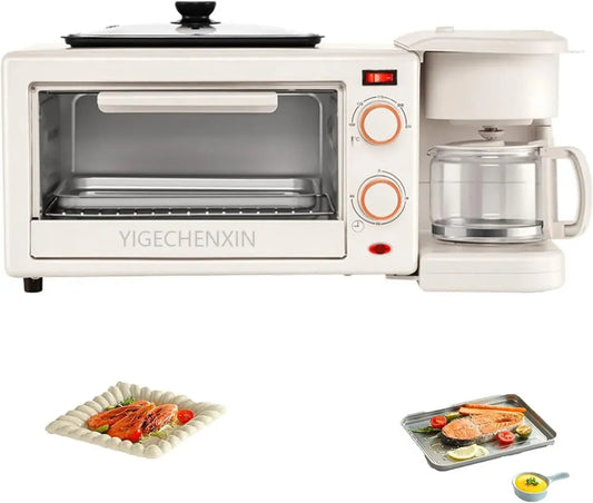 Stazione Colazione Multifunzione 16L con Macchina da Caffè e Tostapane, Piastra Elettrica Portatile per Cucine e Appartamenti